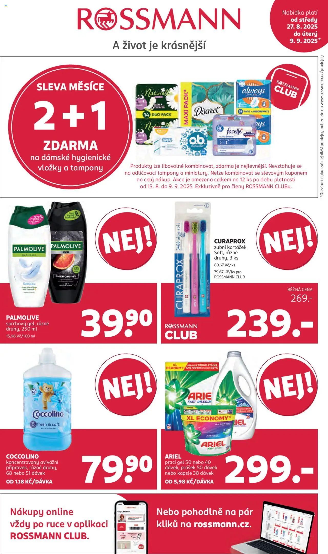 Rossmann leták - strana 1- platný od 27.08.2025