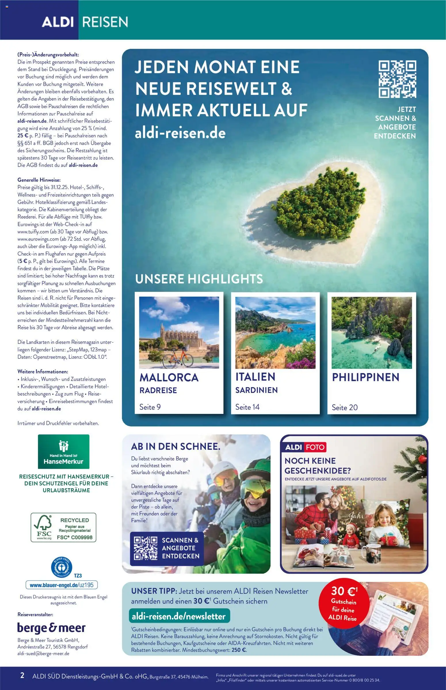 Aldi Reisen Prospekt 	 - Seite 2 - gültig ab 01.12.2025