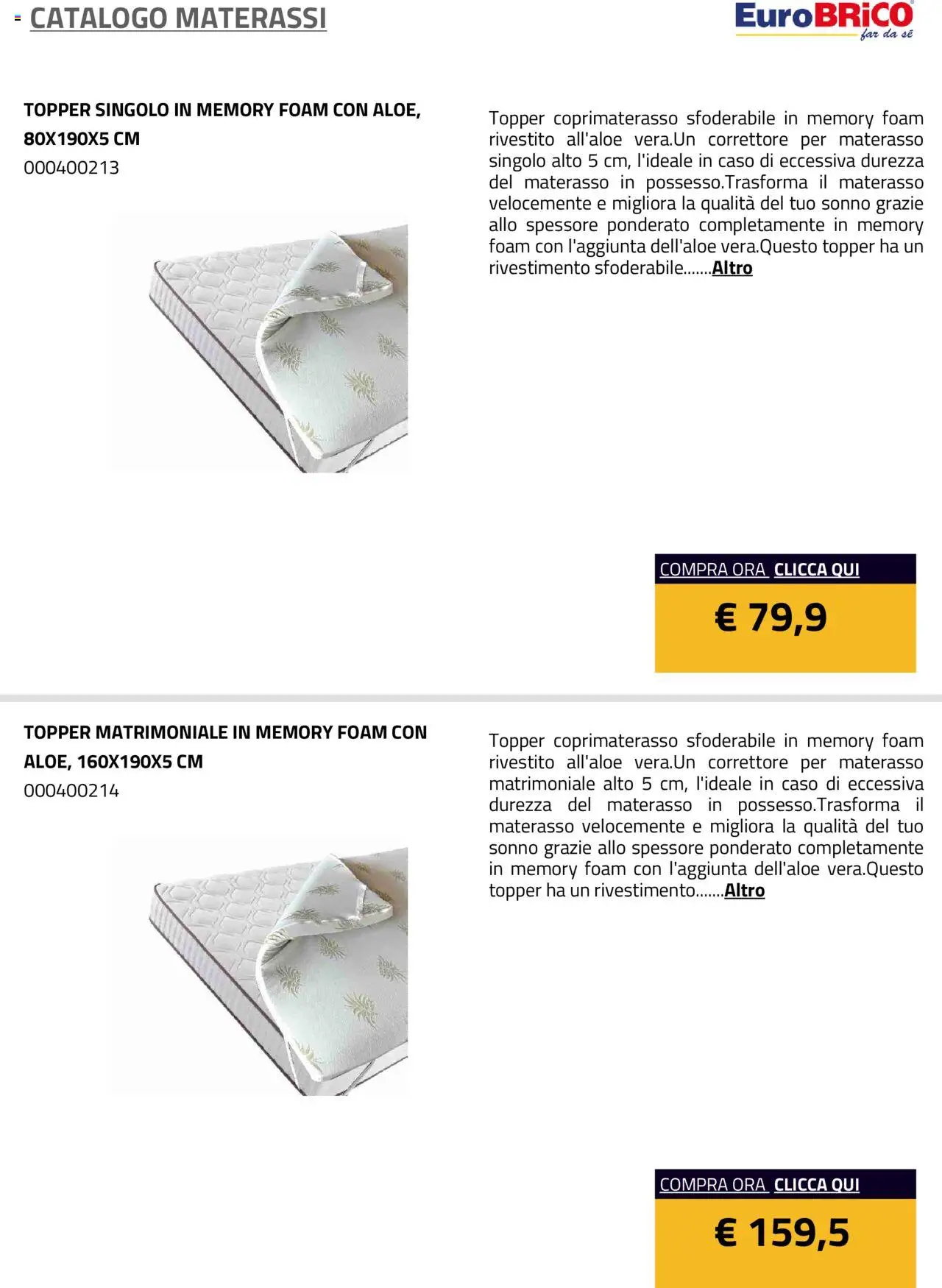 Eurobrico Materassi catalogo - pagina 7 - valido dal 23/07/2025