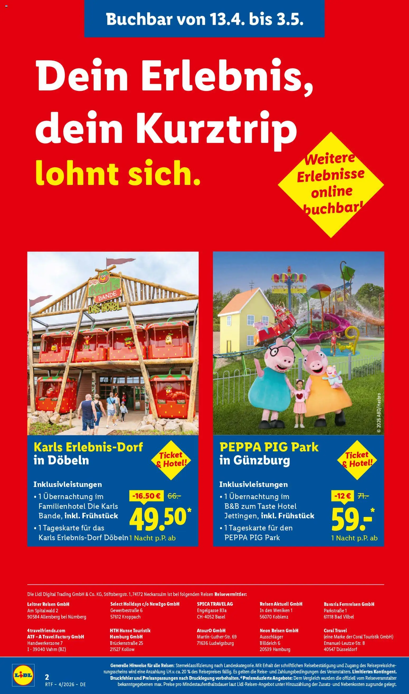 Lidl Reisen Prospekt 	 - Seite 2 - gültig ab 11.04.2026
