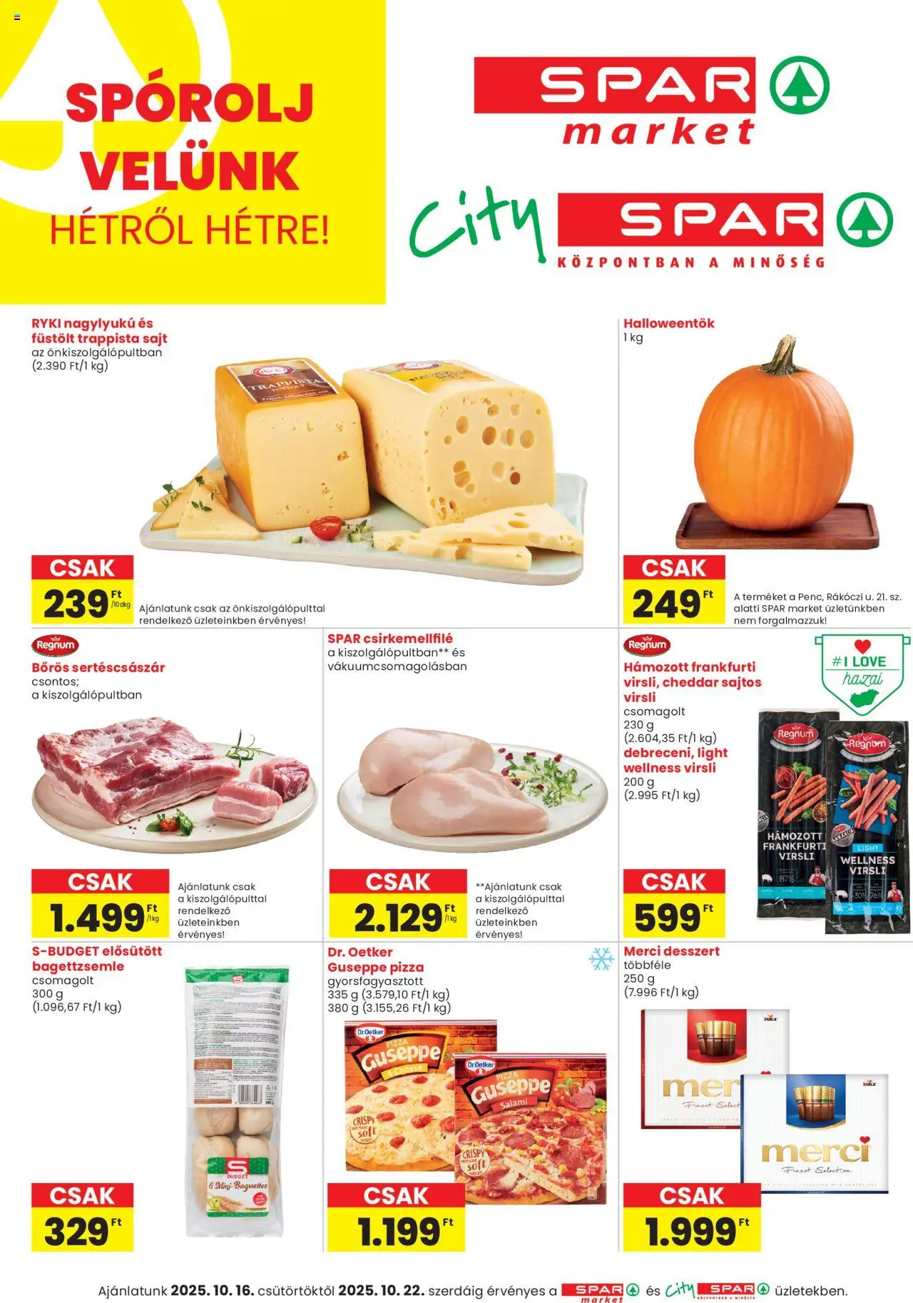 Spar Market Akciós újság - 1oldal - érvényes 2025.10.16.-tól