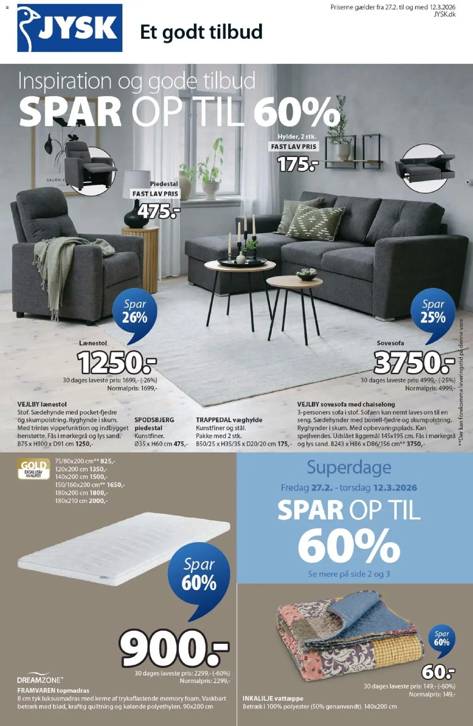 JYSK - Tilbudsavis - side 1- gyldig fra 27/02/2026