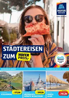 Vorschau Hofer Reisen Flugblatt gültig ab 30.07.2025