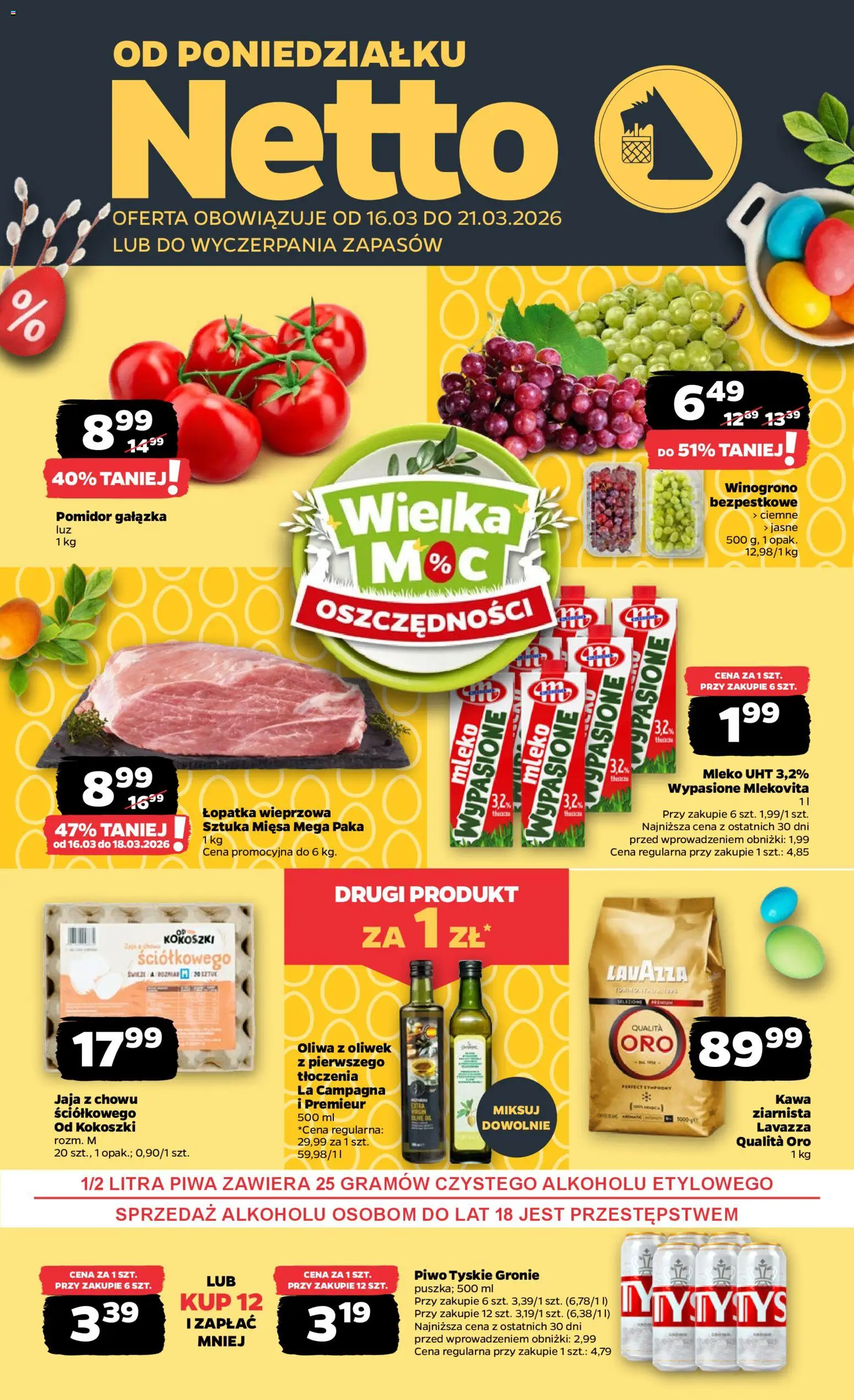 Netto gazetka od poniedziałku spożywcza - strona 1- ważny od 16.03.2026