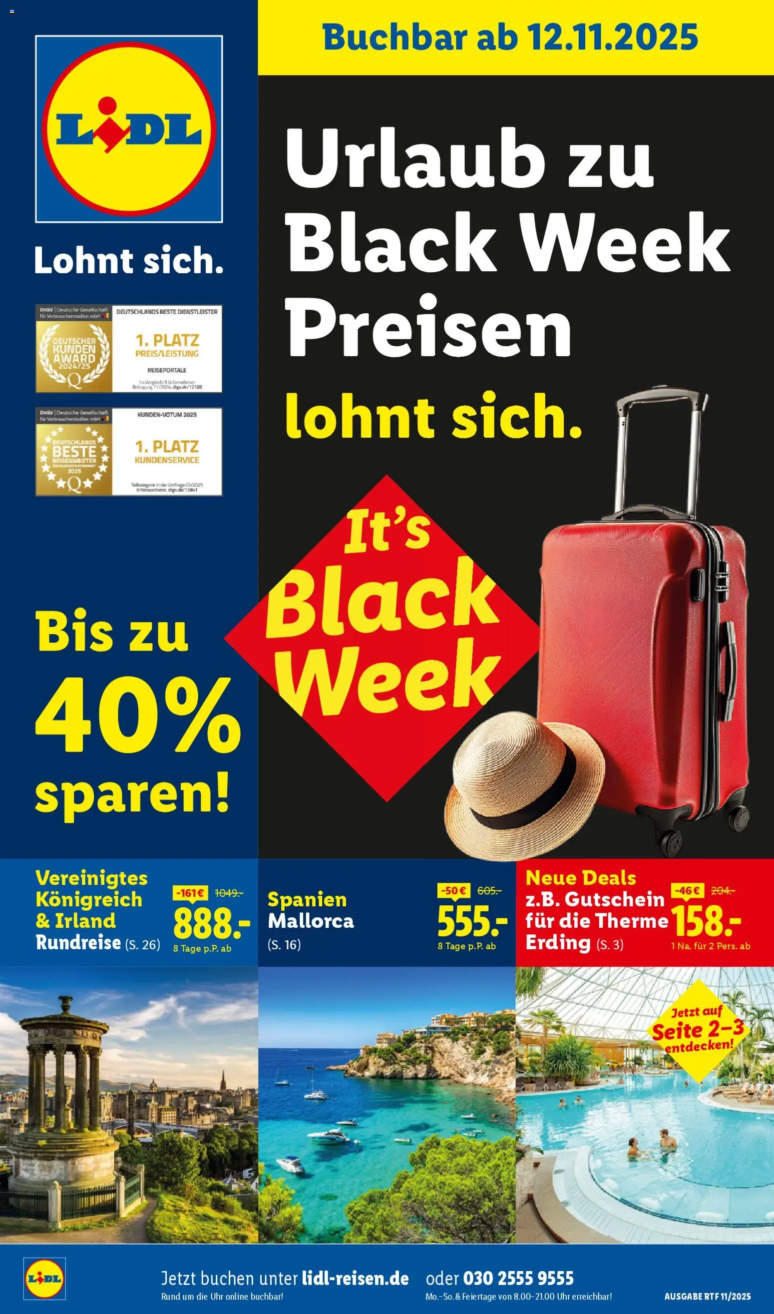 Lidl Reisen - Black Friday - Seite 1 - gültig ab 12.11.2025
