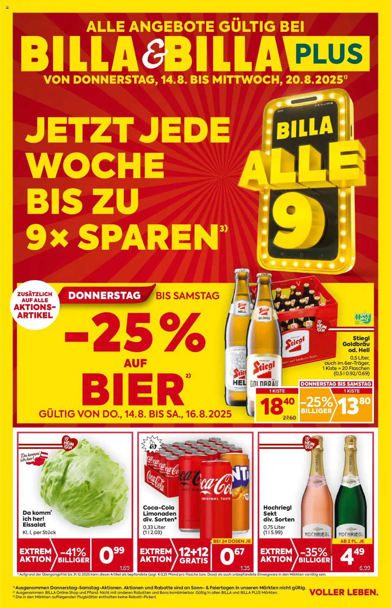 Billa Flugblatt - Salzburg - Seite 1- gültig ab 14.08.2025