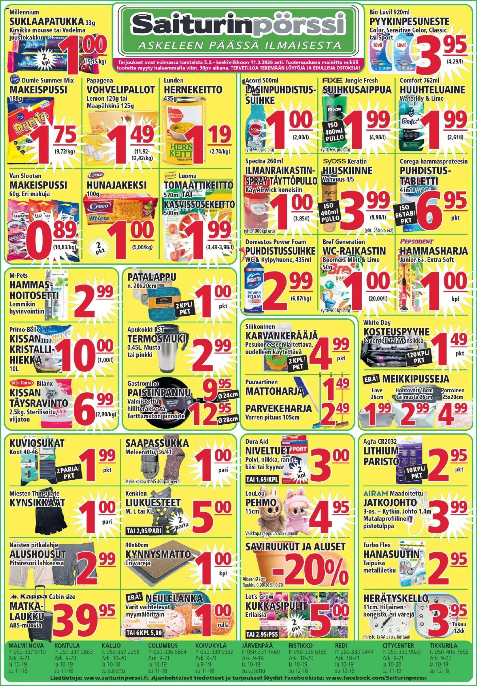 Saiturinpörssi tarjoukset - sivu 1- voimassa alkaen 05/03/2026