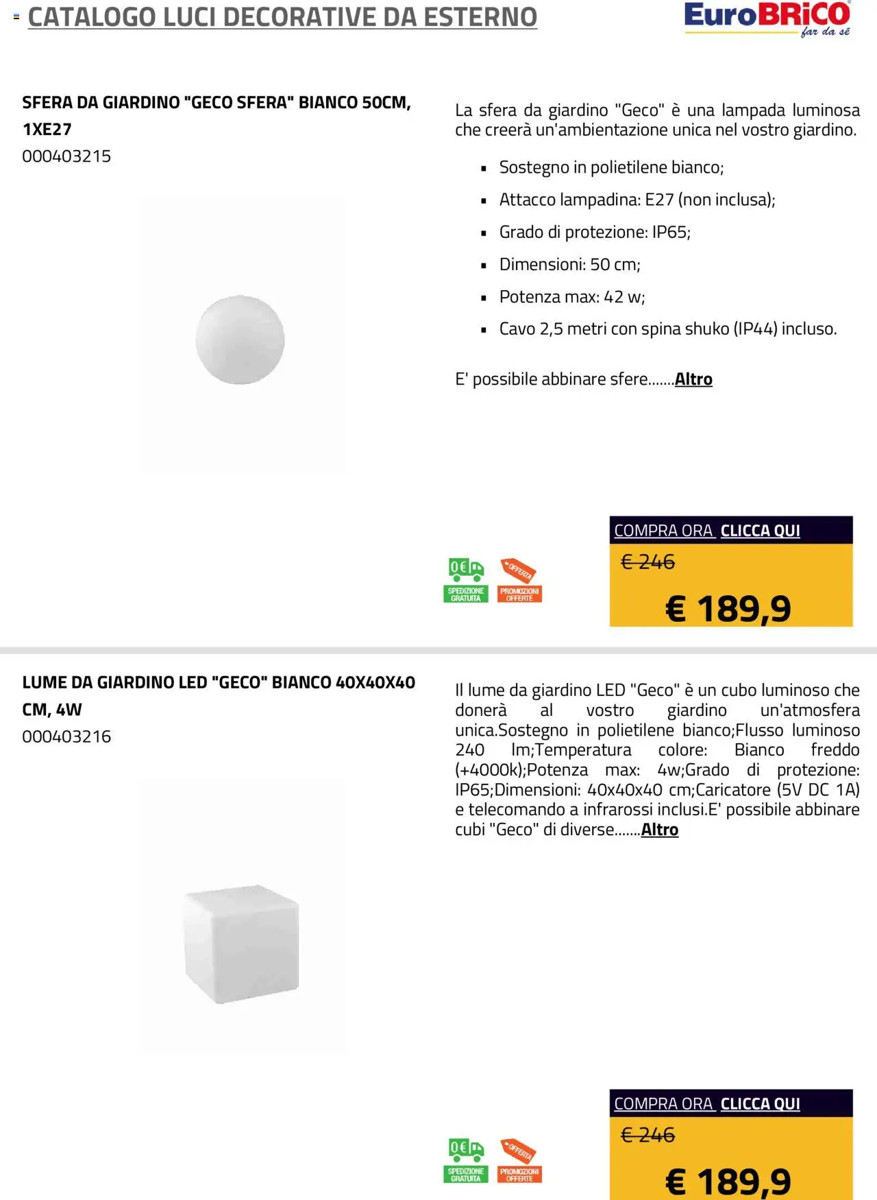 Eurobrico Luci Decorative da Esterno catalogo - pagina 8 - valido dal 23/07/2025