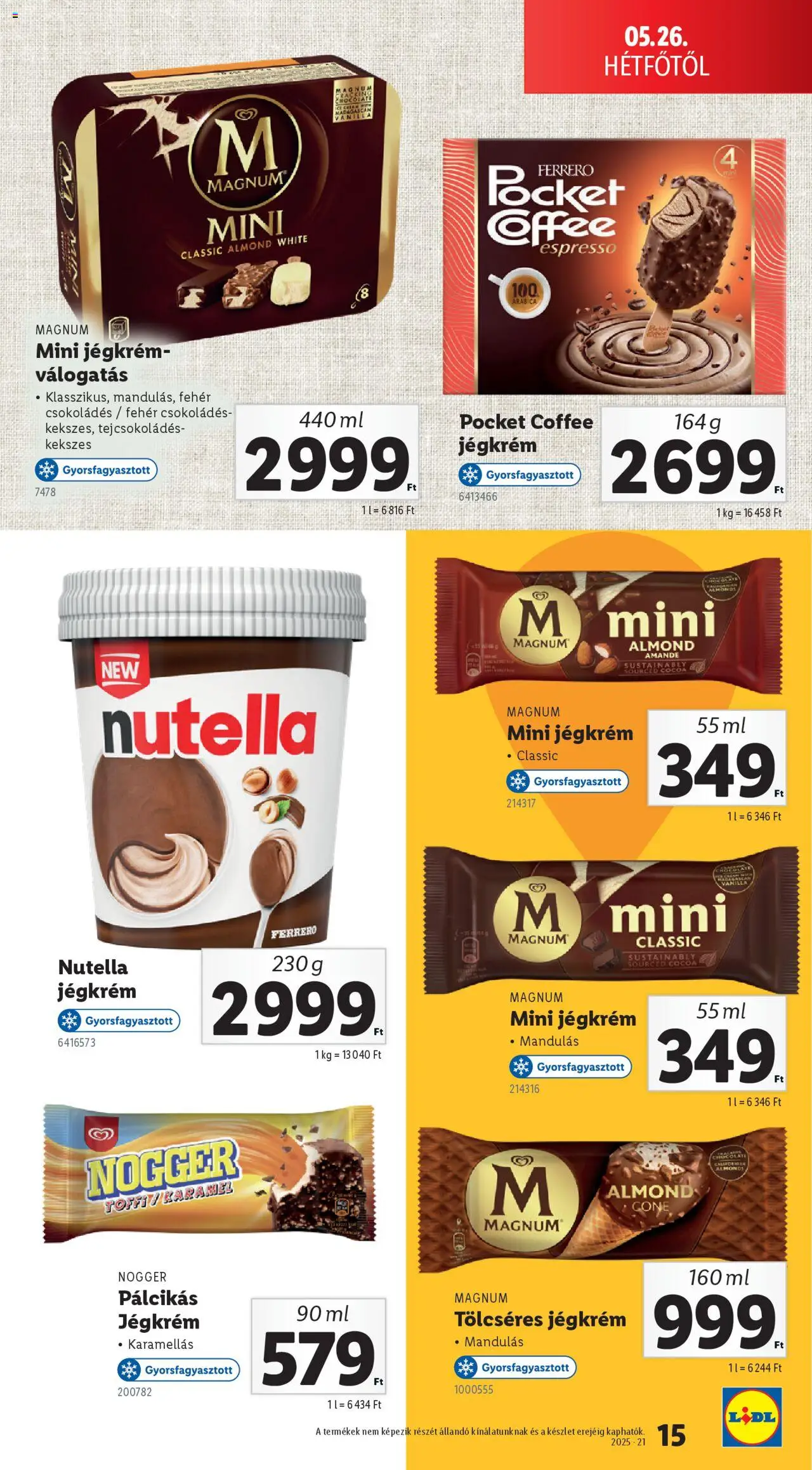 Lidl - Jégkrémkatalógus - 15oldal - érvényes 2025.05.26.-tól