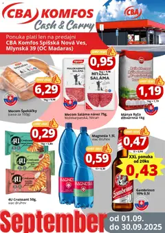 CBA Komfos leták platný od 01.09.2025