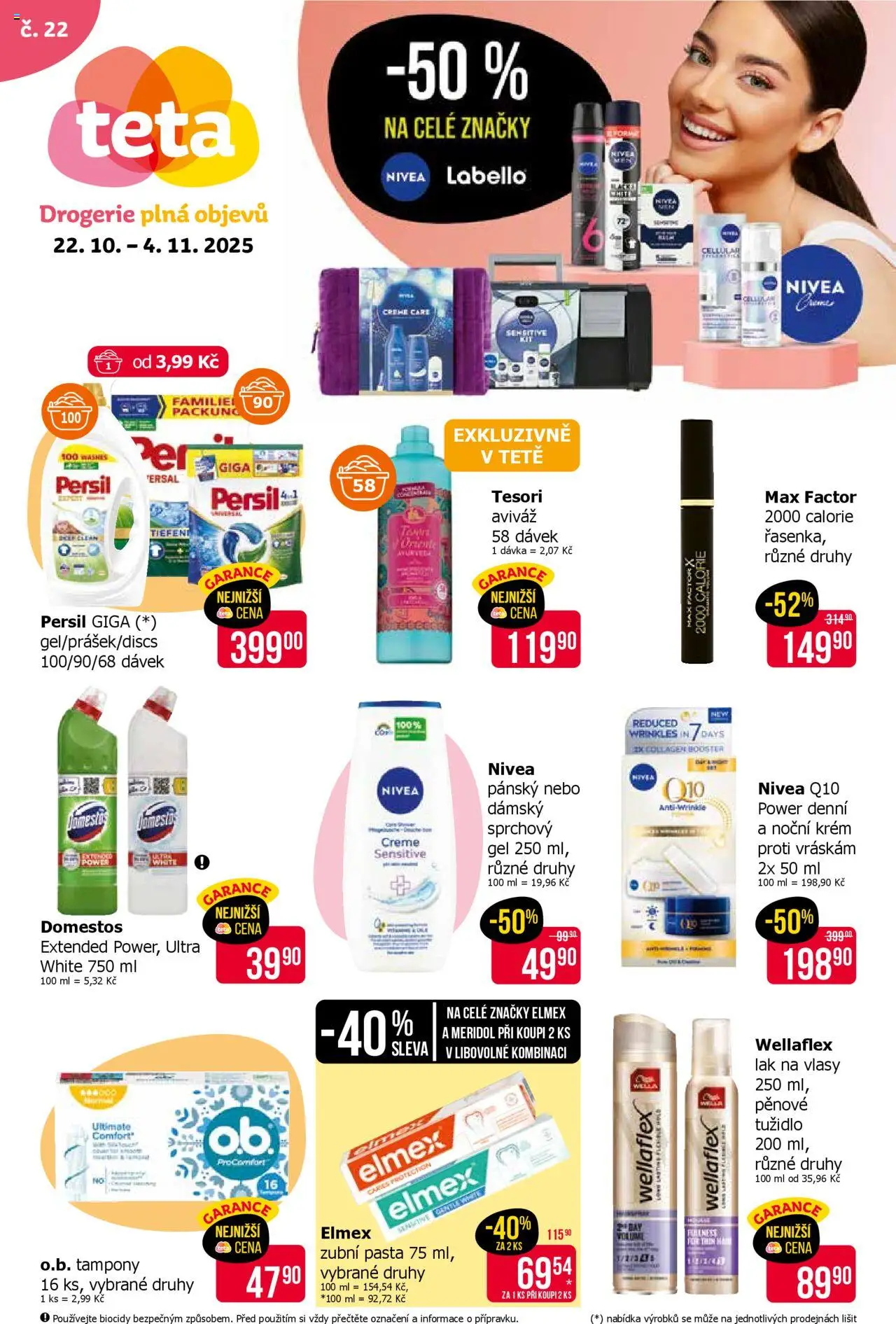 TETA Drogerie leták - strana 1- platný od 22.10.2025