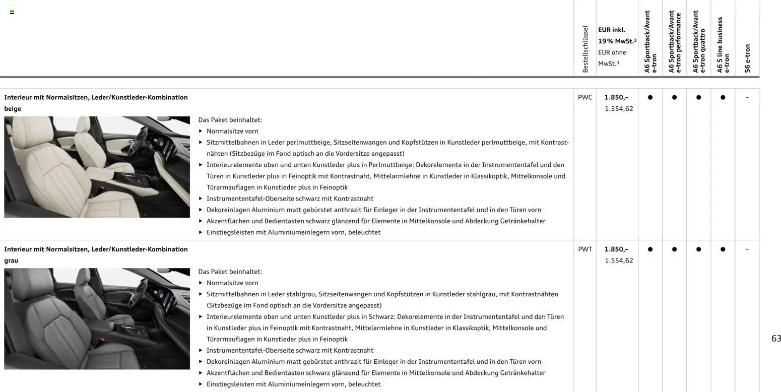 Audi  A6 e-tron - Seite 63 - gültig ab 01.10.2025