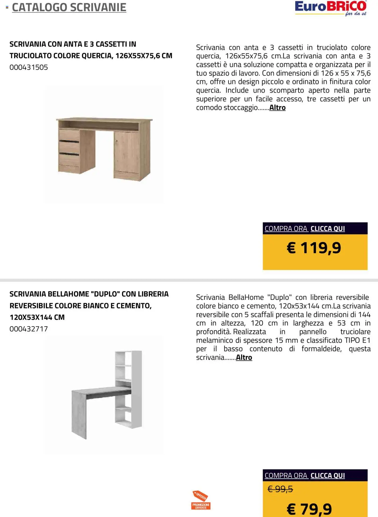 Eurobrico Scrivanie catalogo - pagina 21 - valido dal 23/07/2025