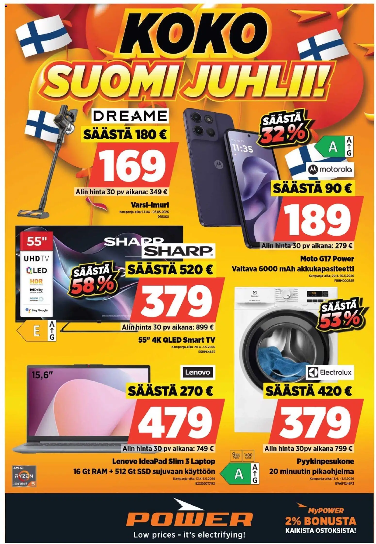 Power tarjoukset - sivu 1- voimassa alkaen 20/04/2026