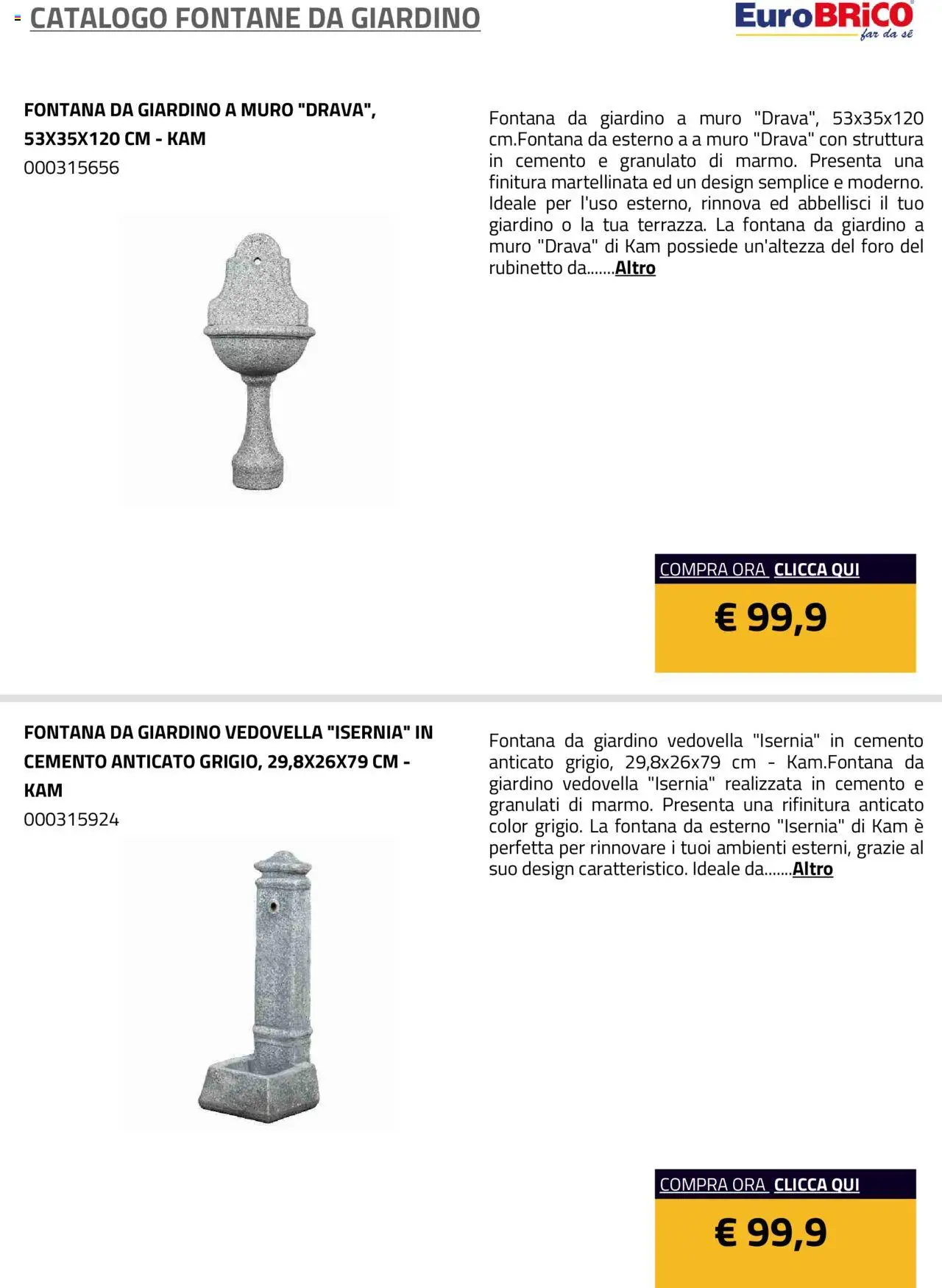 Eurobrico Fontane da Giardino catalogo - pagina 4 - valido dal 23/07/2025