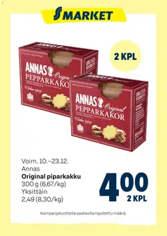 Esikatselu S-market tarjoukset Annas Original piparkakku voimassa alkaen 10/12/2025
