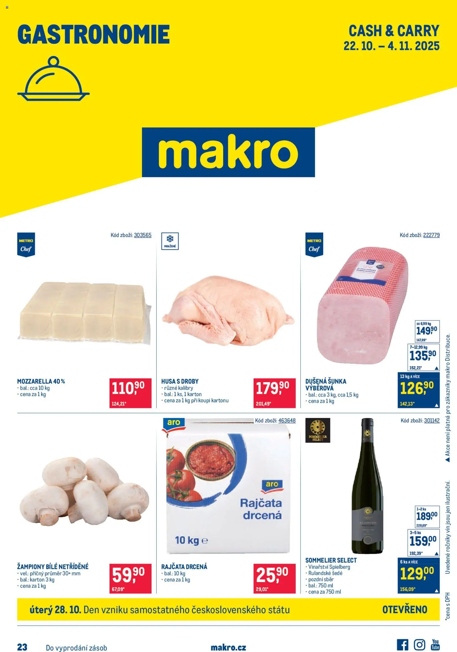 Makro leták - Gastronomie - strana 1- platný od 22.10.2025