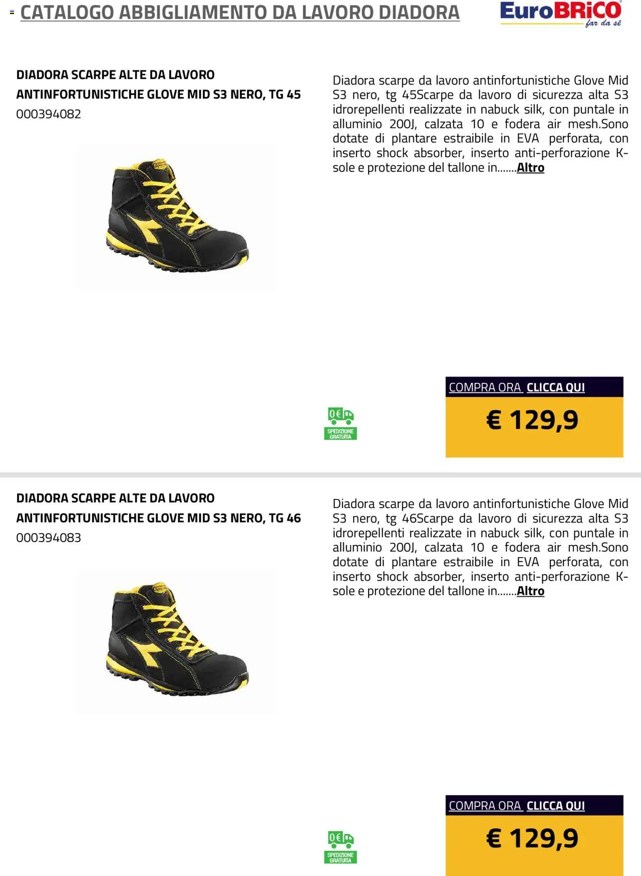 Eurobrico Abbigliamento da Lavoro Diadora catalogo - pagina 33 - valido dal 23/07/2025