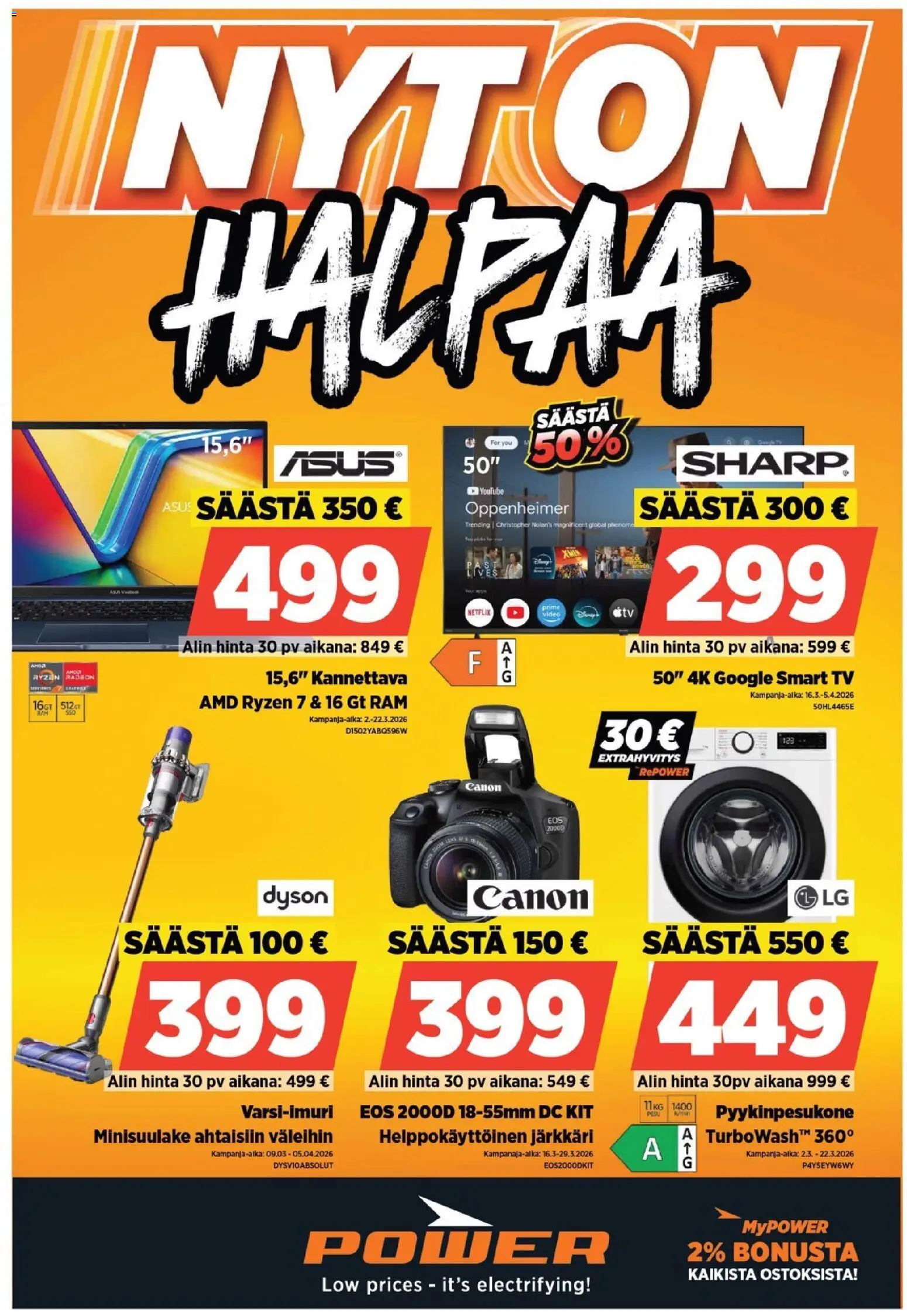Power tarjoukset - sivu 1- voimassa alkaen 16/03/2026