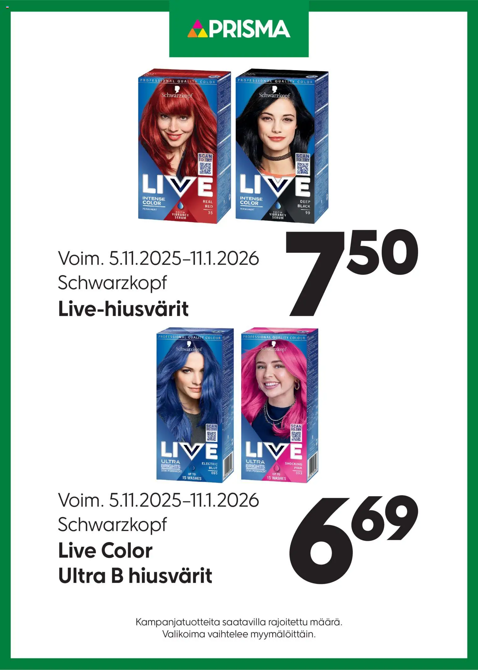 Prisma tarjoukset hiusvärit - sivu 1- voimassa alkaen 05/11/2025