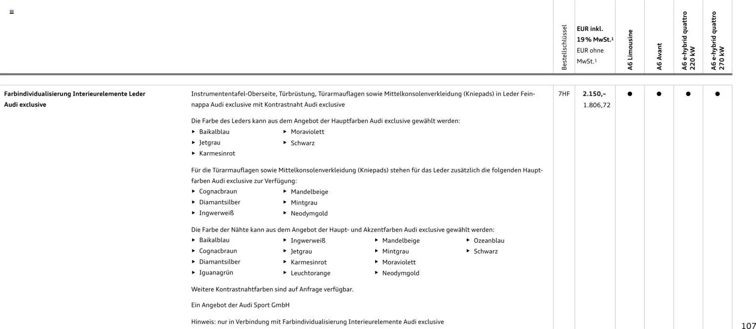 Audi A6 - Seite 107 - gültig ab 28.10.2025