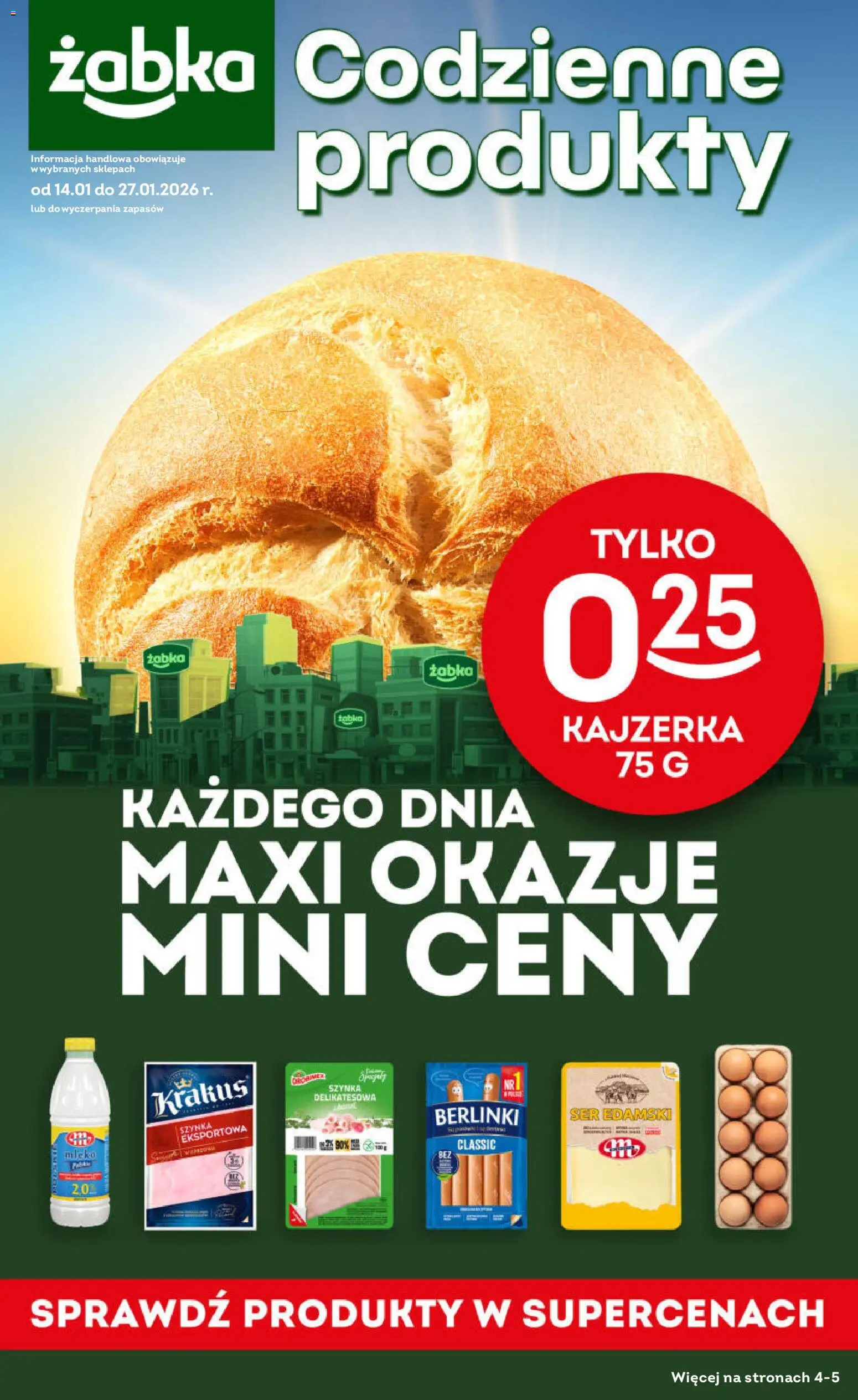 Żabka Gazetka - Codzienne produkty - strona 1- ważny od 14.01.2026