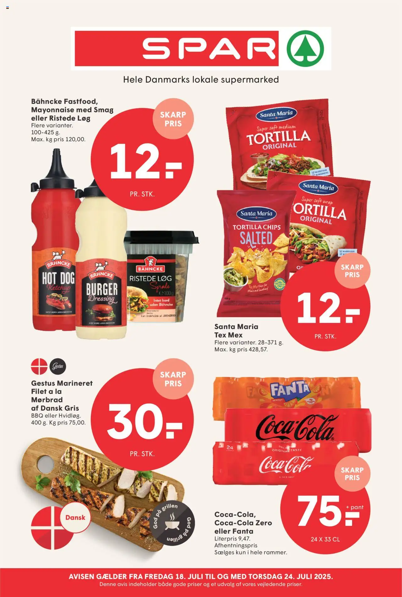 Spar - Tilbudsavis - side 1- gyldig fra 18/07/2025