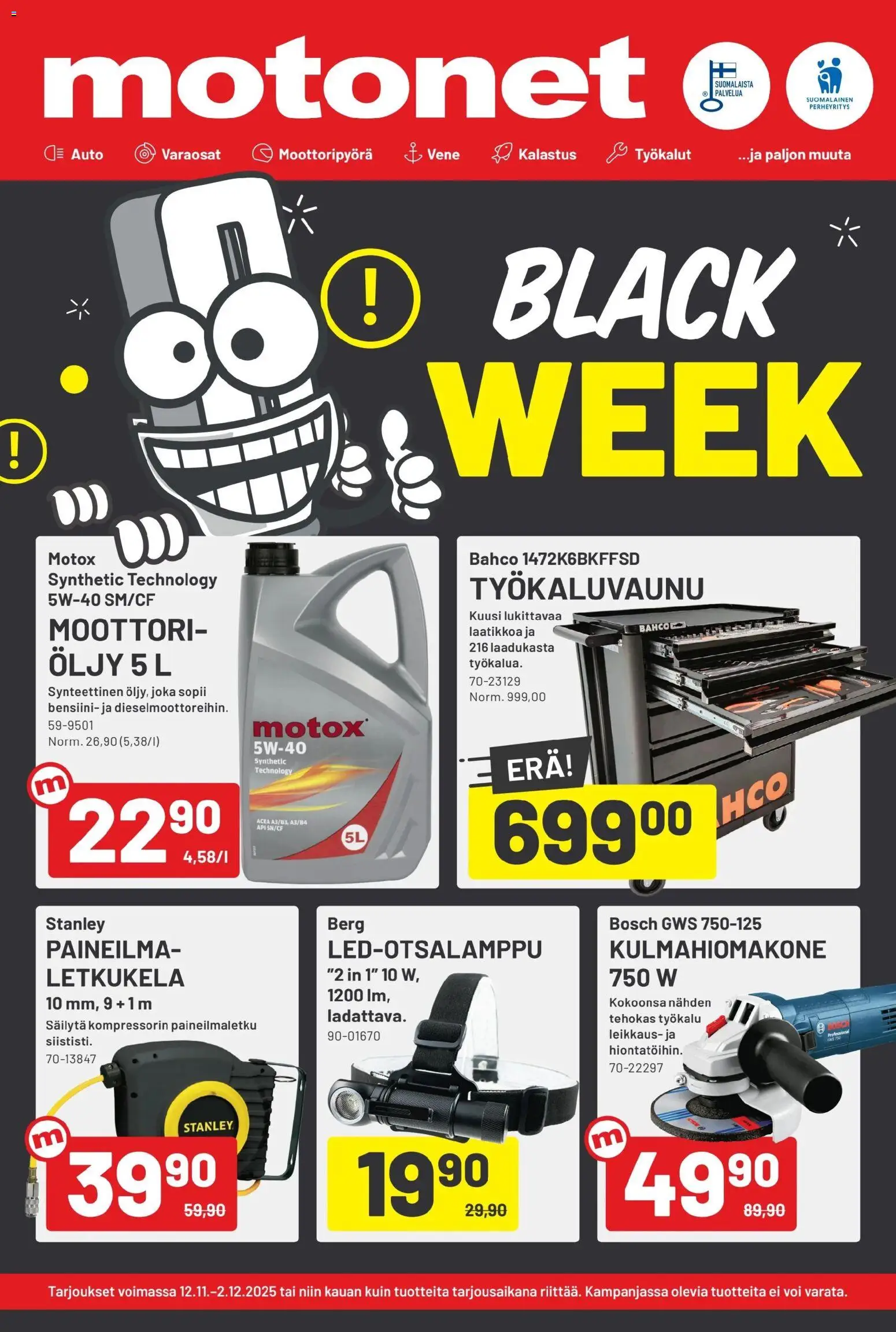 Motonet - Black Friday - sivu 1- voimassa alkaen 12/11/2025
