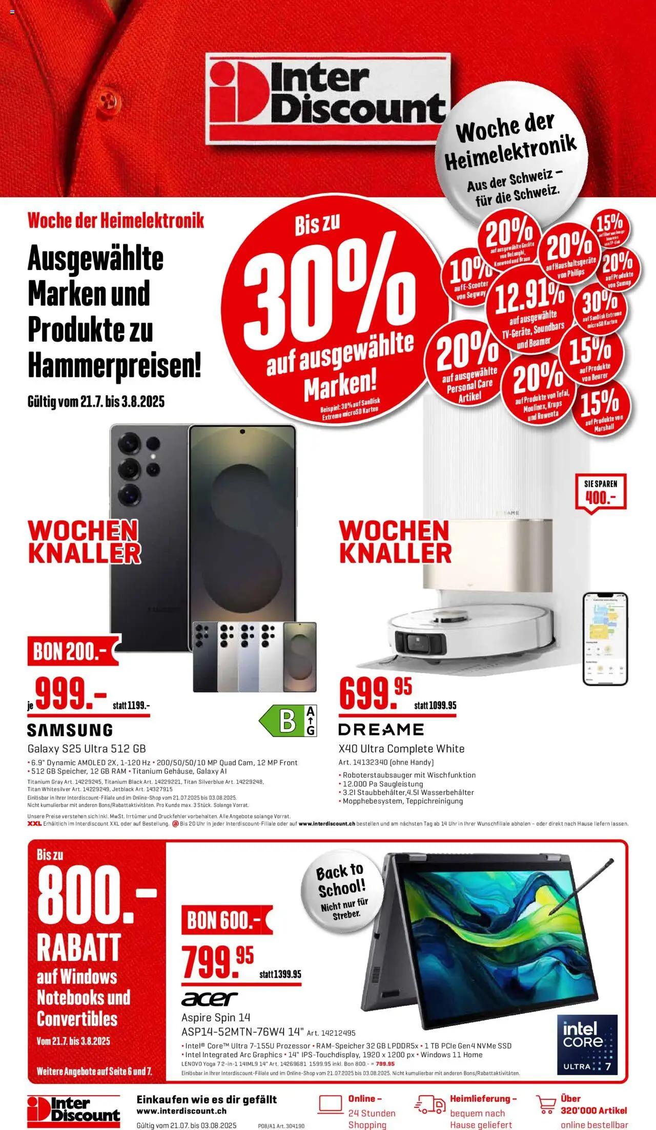 Interdiscount Aktionen - Seite 1- gültig ab 21.07.2025