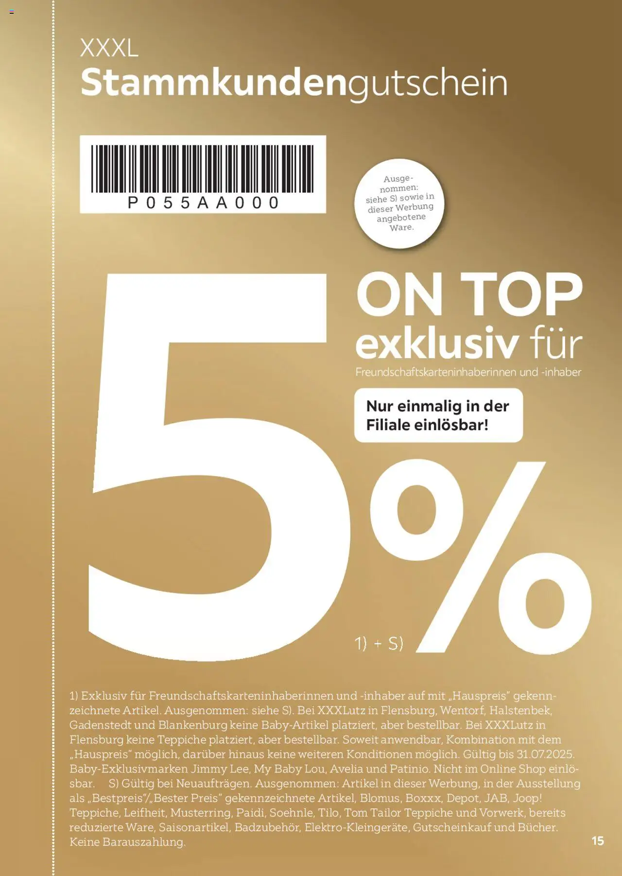 XXXL Lutz Freundschaftskartenjournal - Seite 15 - gültig ab 01.02.2025