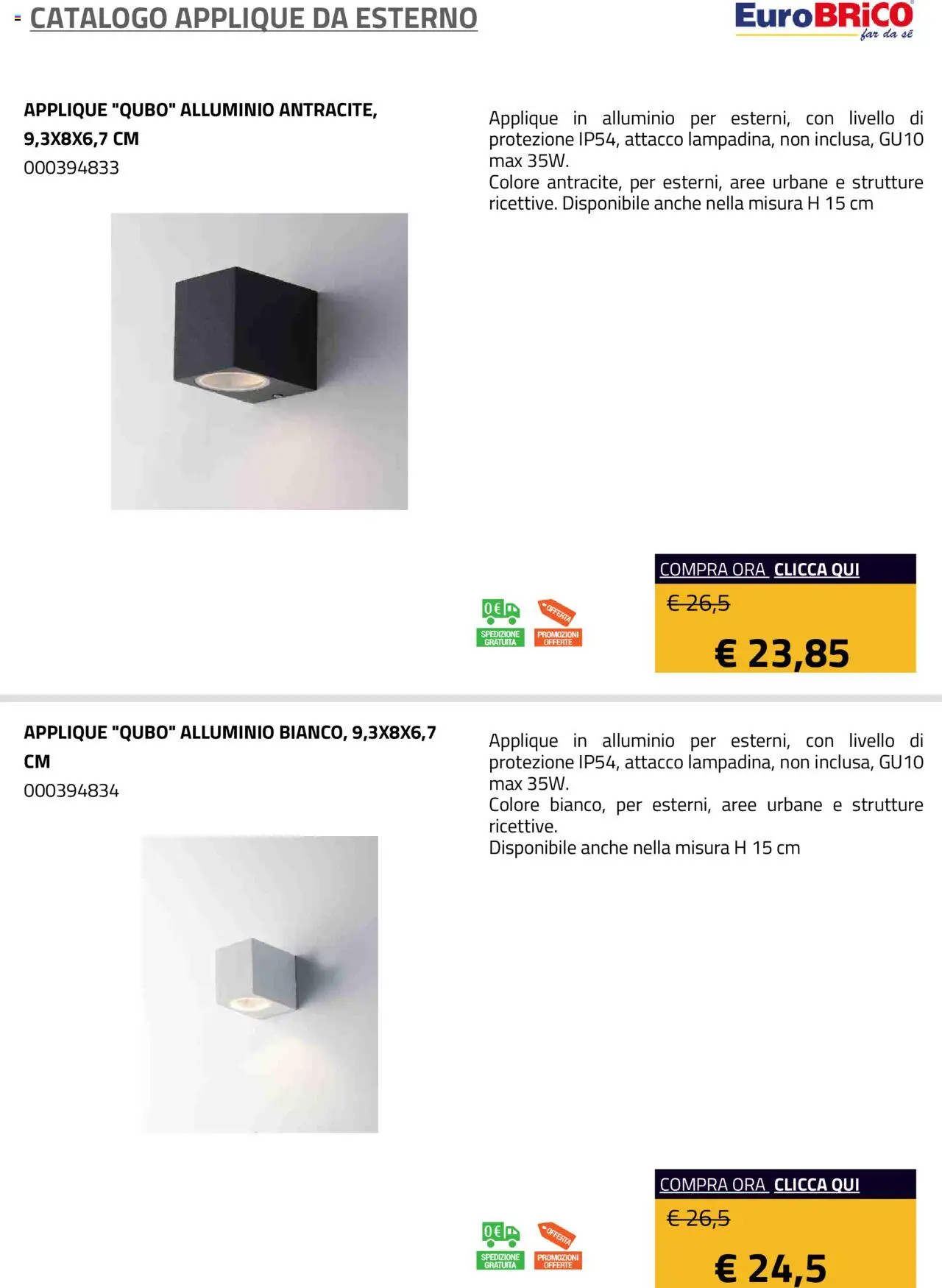 Eurobrico Applique da Esterno catalogo - pagina 20 - valido dal 23/07/2025