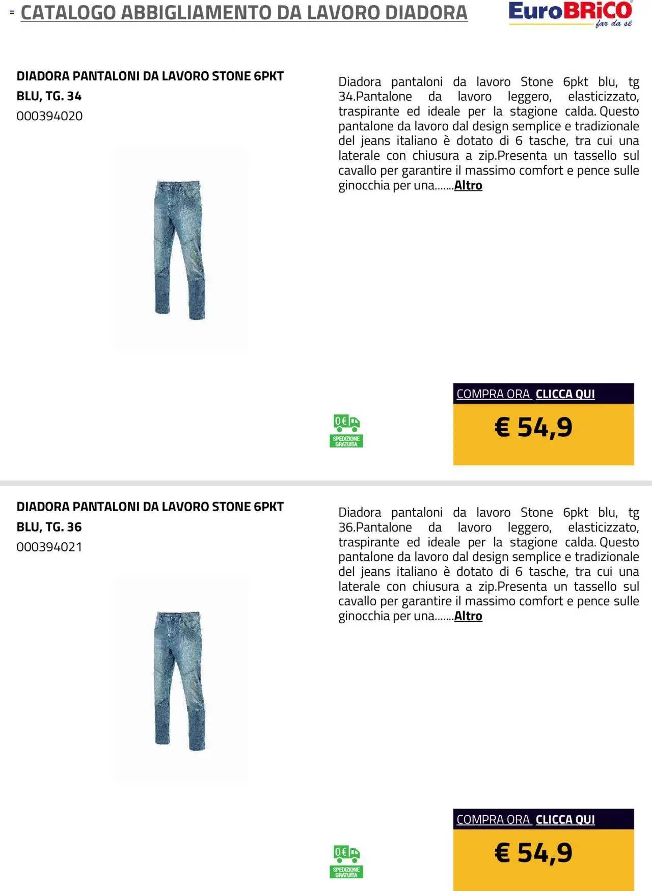 Eurobrico Abbigliamento da Lavoro Diadora catalogo - pagina 24 - valido dal 23/07/2025