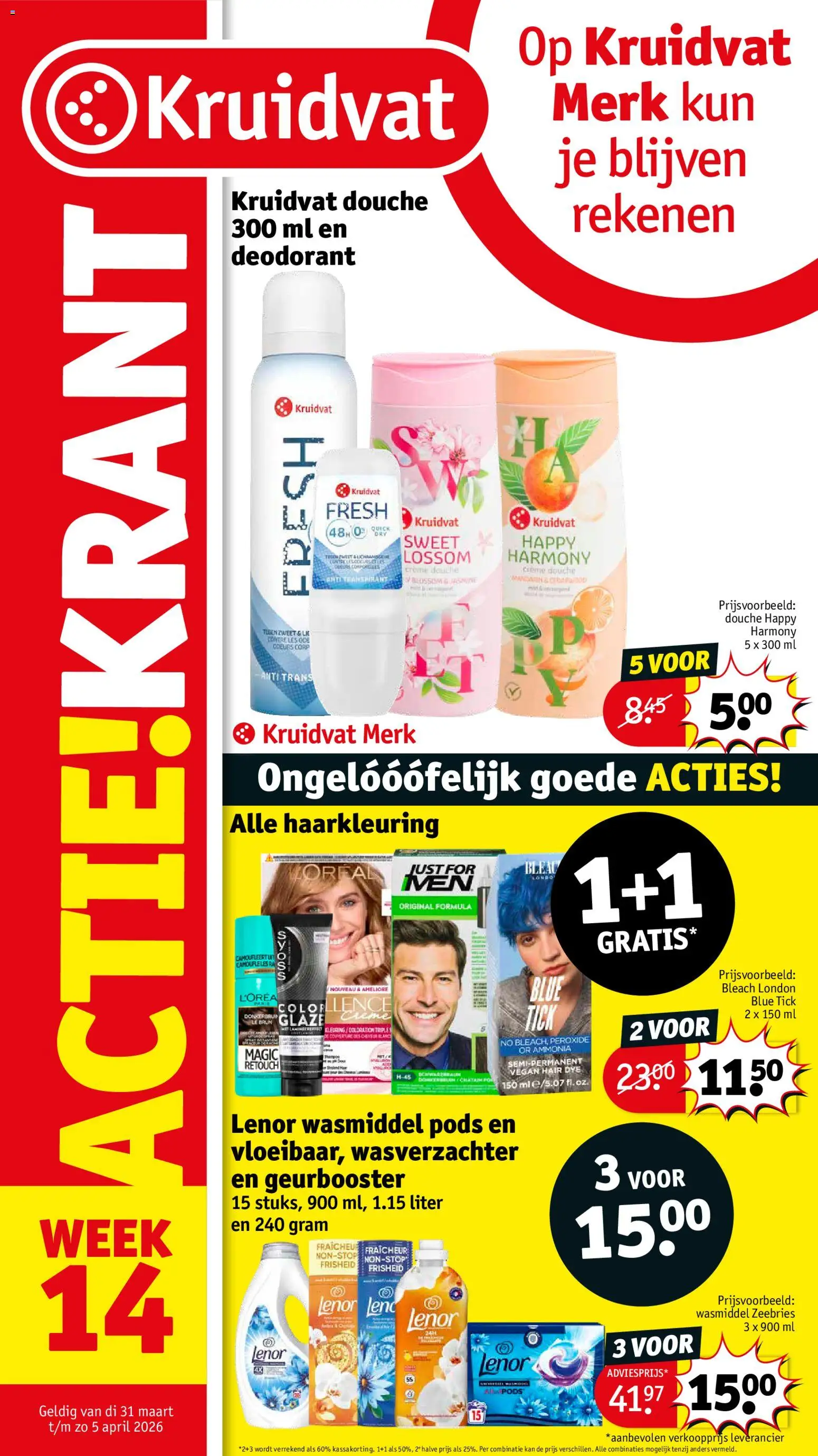 Kruidvat folder week 14 - pagina 1- geldig vanaf 31-03-2026