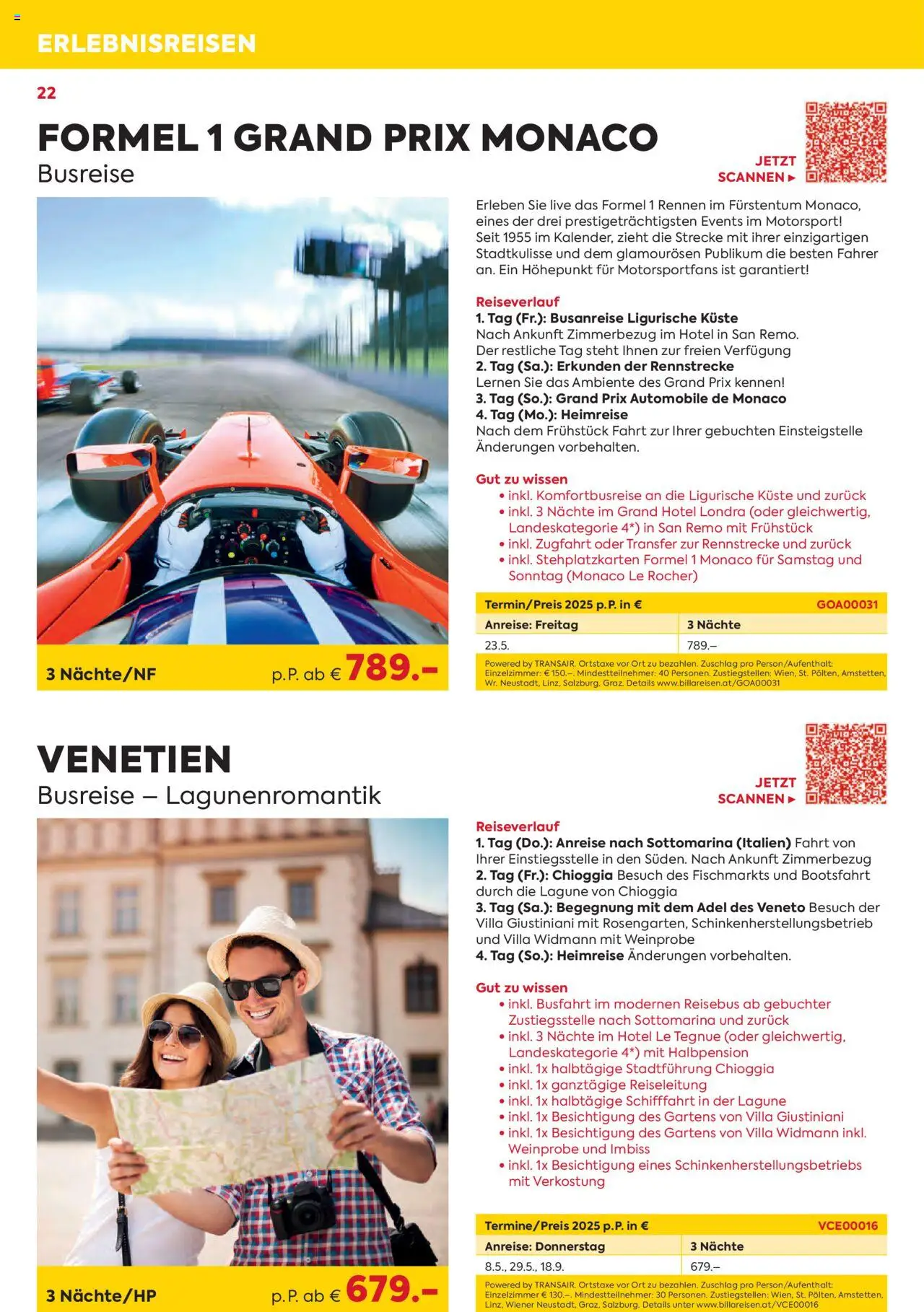 Billa Kreuzfahrten Rundreisen Erlebnisreisenb3/4 2025 - page 22- valid from 03.06.2025