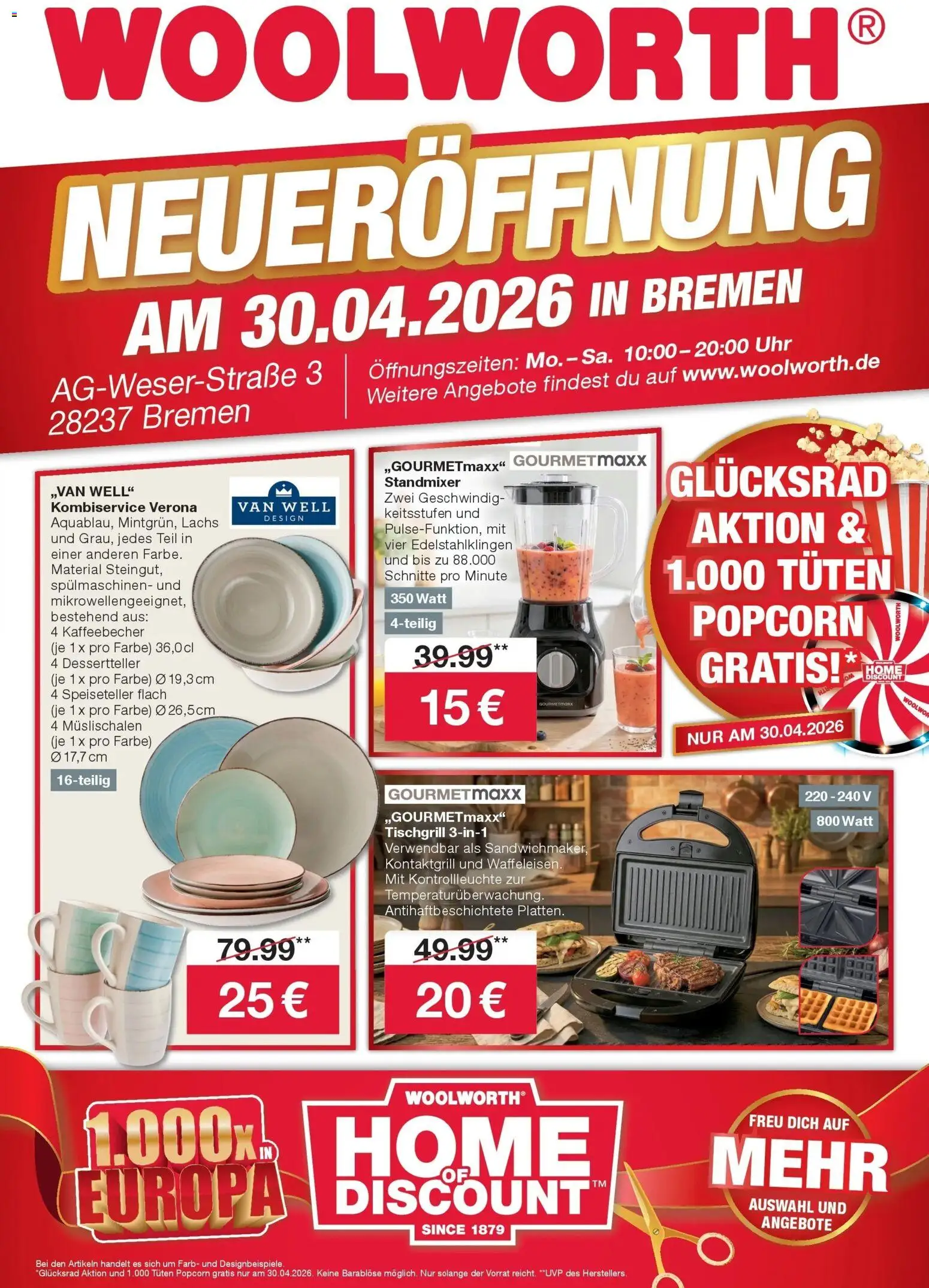 Woolworth Prospekt Neueröffnung Bremen - Seite 1 - gültig ab 29.04.2026