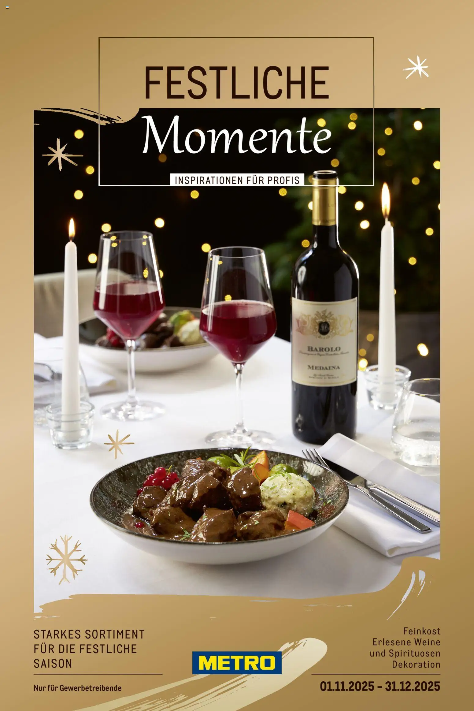 Metro Saisonkatalog Festliche Momente - Seite 1 - gültig ab 01.11.2025