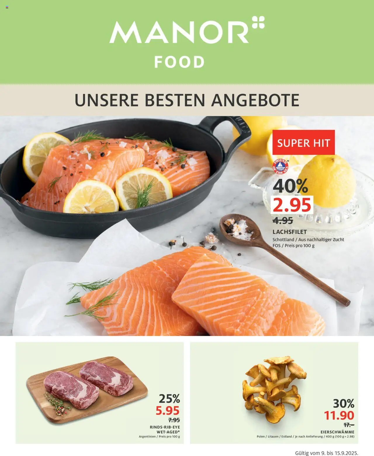 Manor Aktionen - Seite 1- gültig ab 09.09.2025