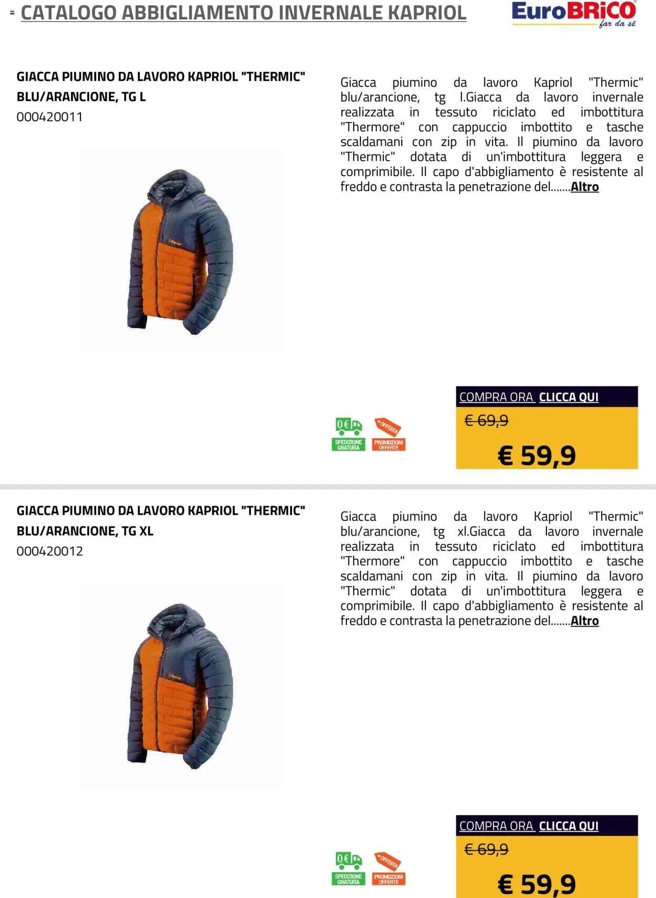 Eurobrico Abbigliamento Invernale Kapriol catalogo - pagina 5 - valido dal 23/07/2025