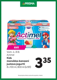 Esikatselu Prisma tarjoukset Actimel voimassa alkaen 04/08/2025