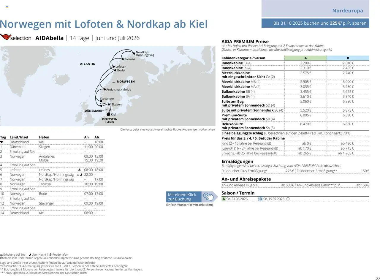 Aida Sommer 2026 - Seite 22 - gültig ab 01.03.2026
