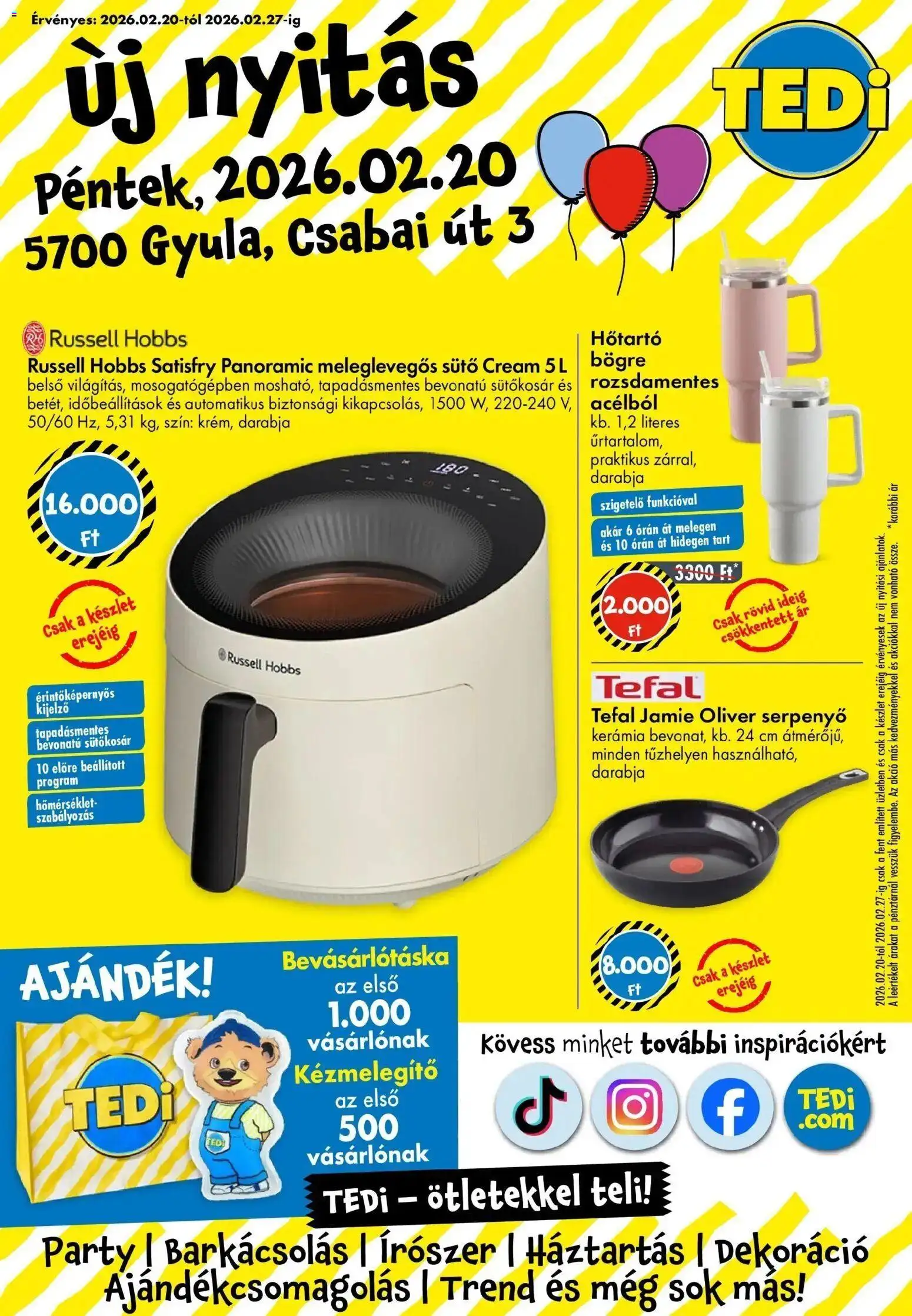 TEDi Akciós újság - 1oldal - érvényes 2026.02.20.-tól