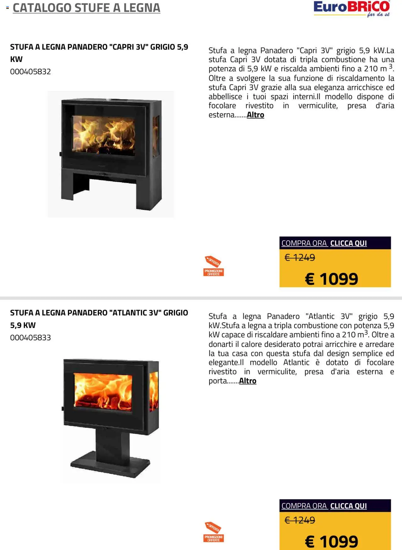 Eurobrico Stufe a Legna catalogo - pagina 13 - valido dal 23/07/2025