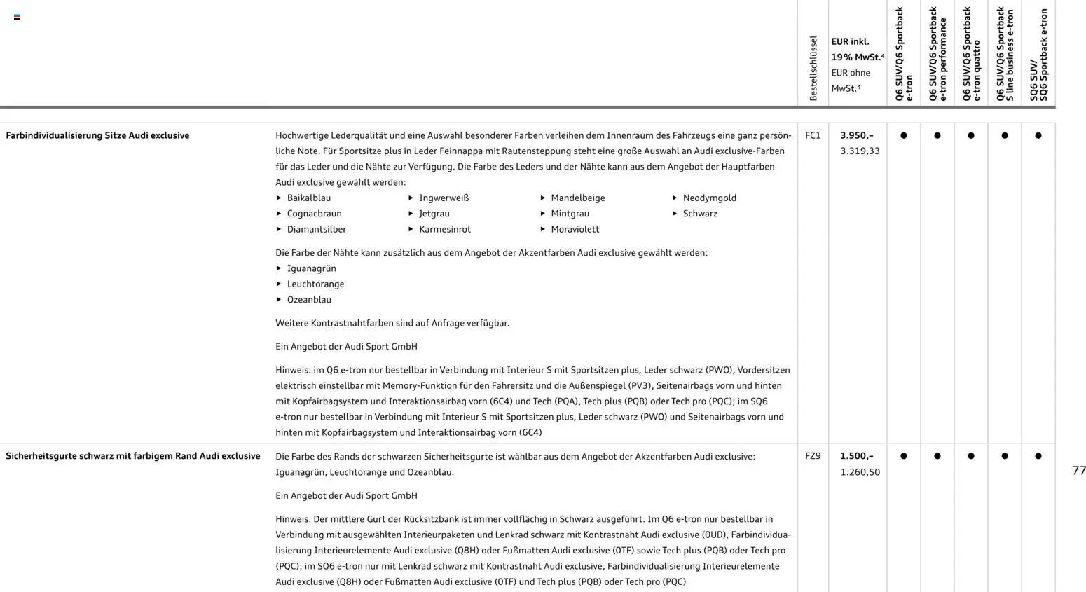 Audi Prospekt 	 - Seite 77 - gültig ab 28.10.2025