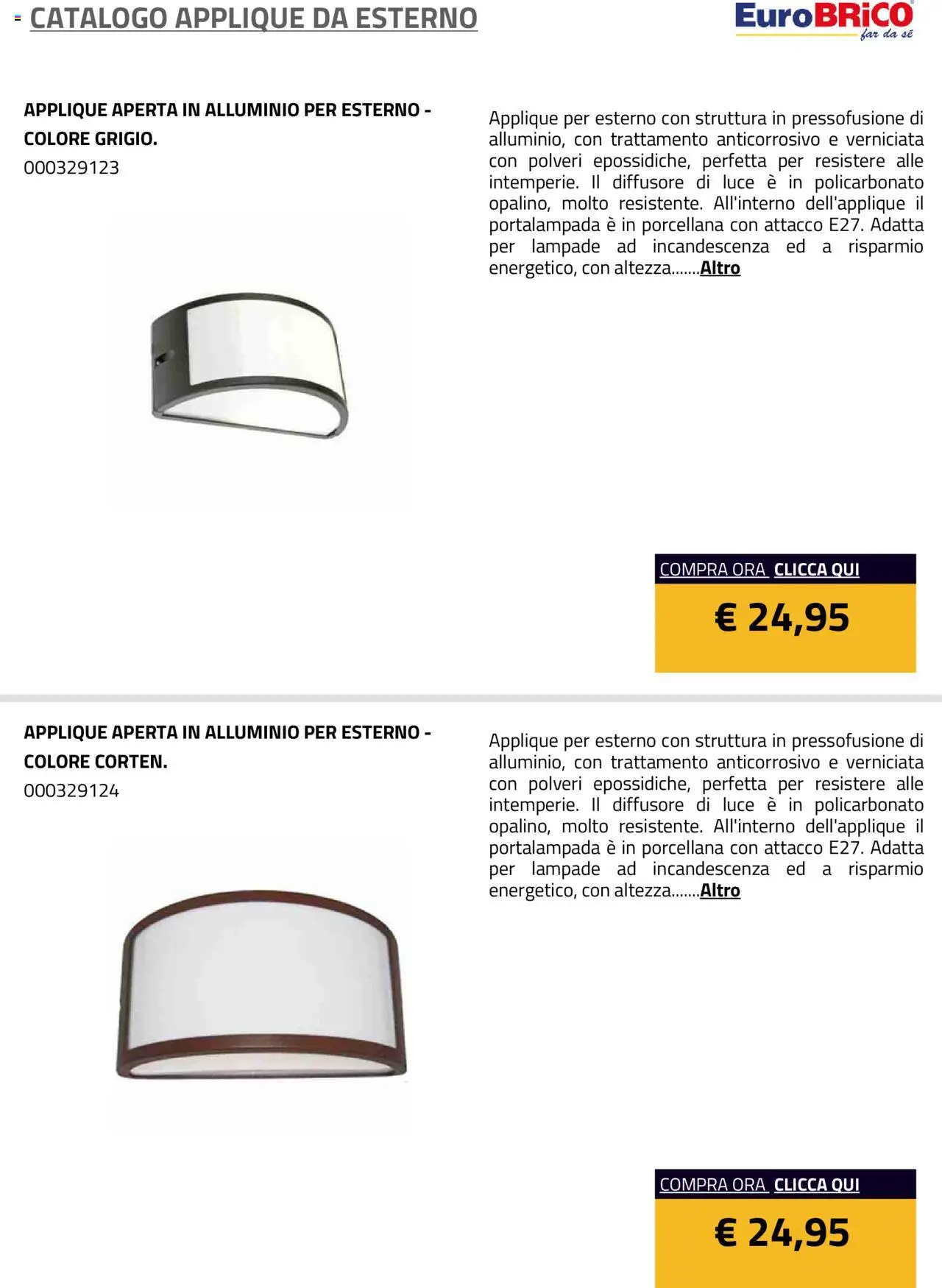 Eurobrico Applique da Esterno catalogo - pagina 2 - valido dal 23/07/2025
