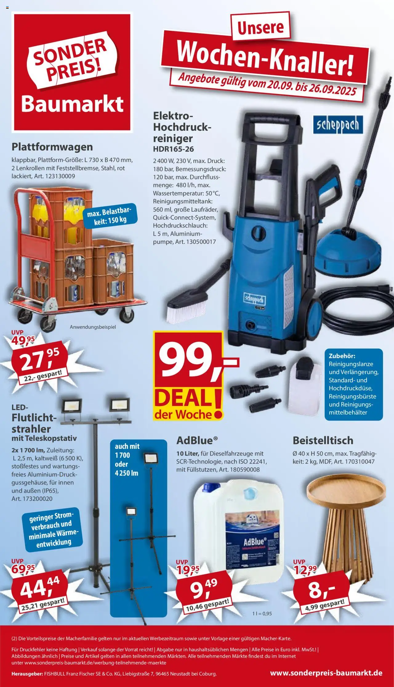 Sonderpreis Baumarkt Prospekt 	 - Seite 1 - gültig ab 20.09.2025