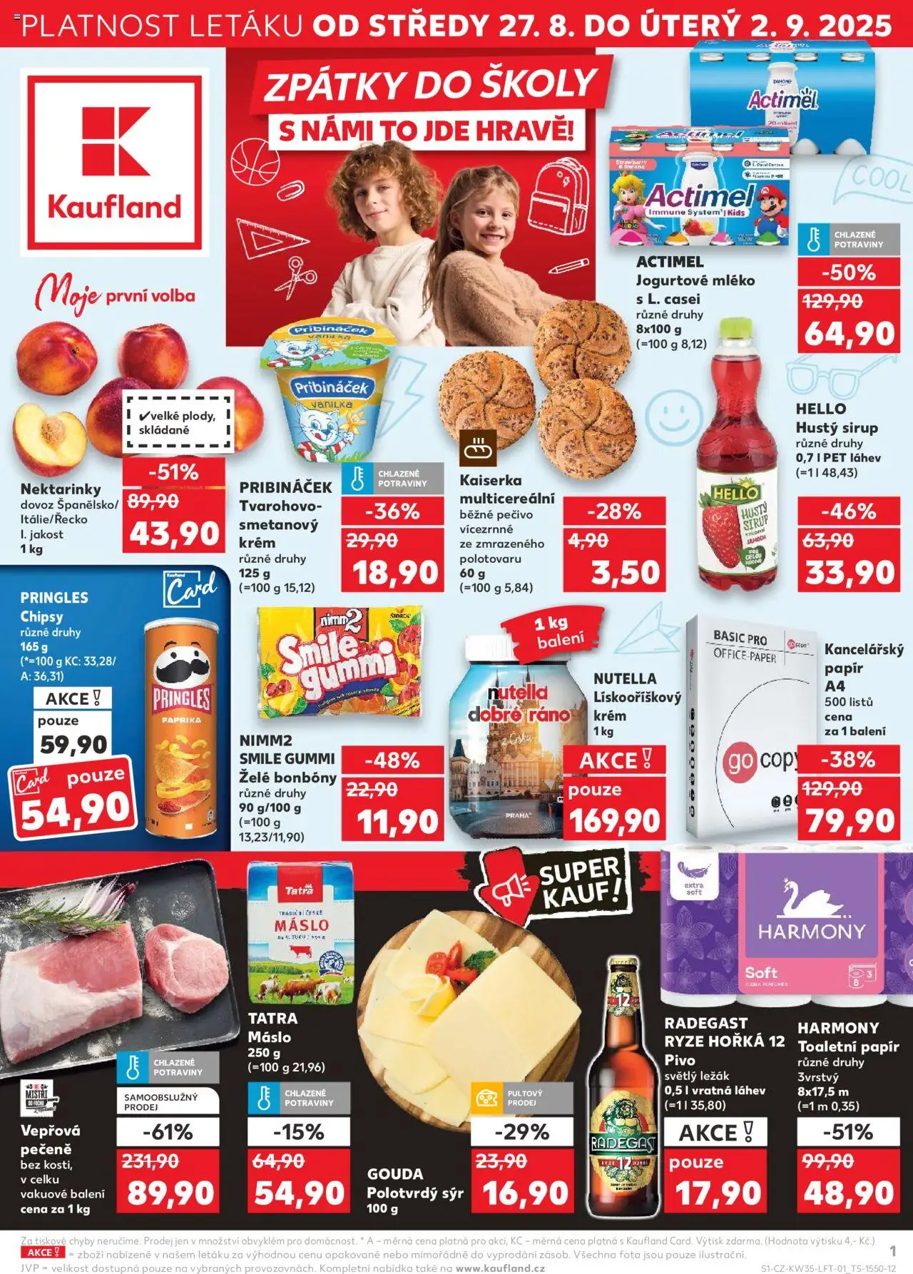 Kaufland leták - strana 1- platný od 27.08.2025