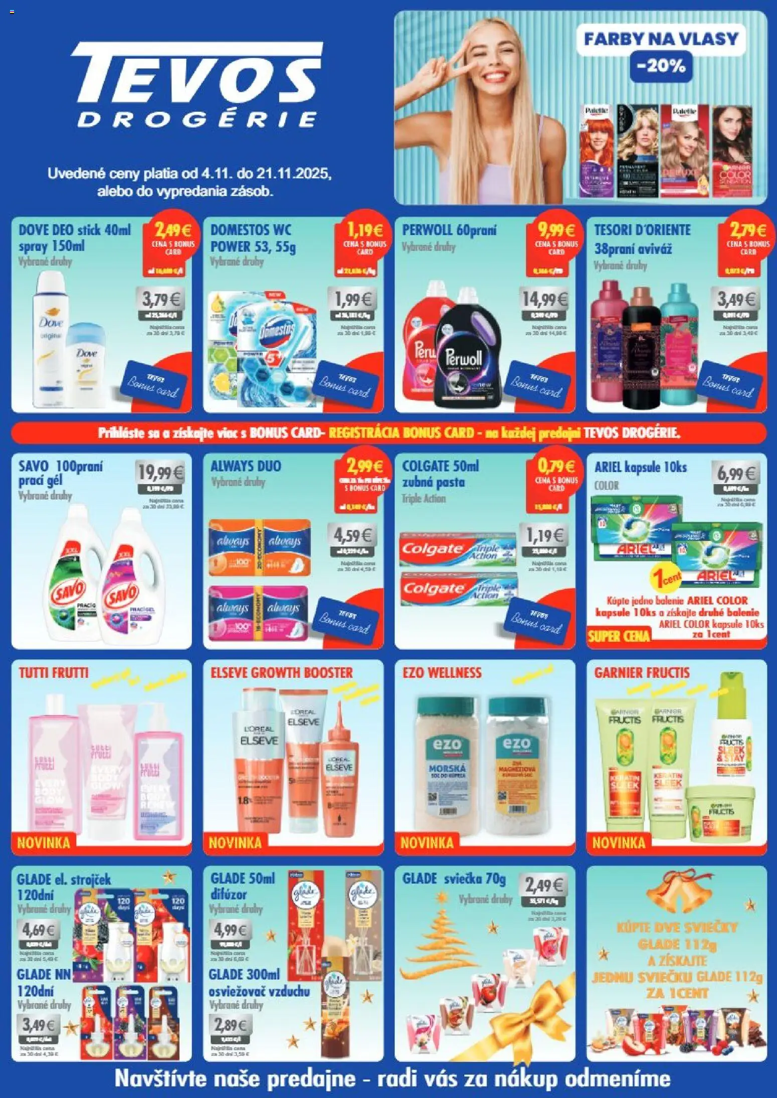 TEVOS drogérie leták - strana 1- platný od 04.11.2025