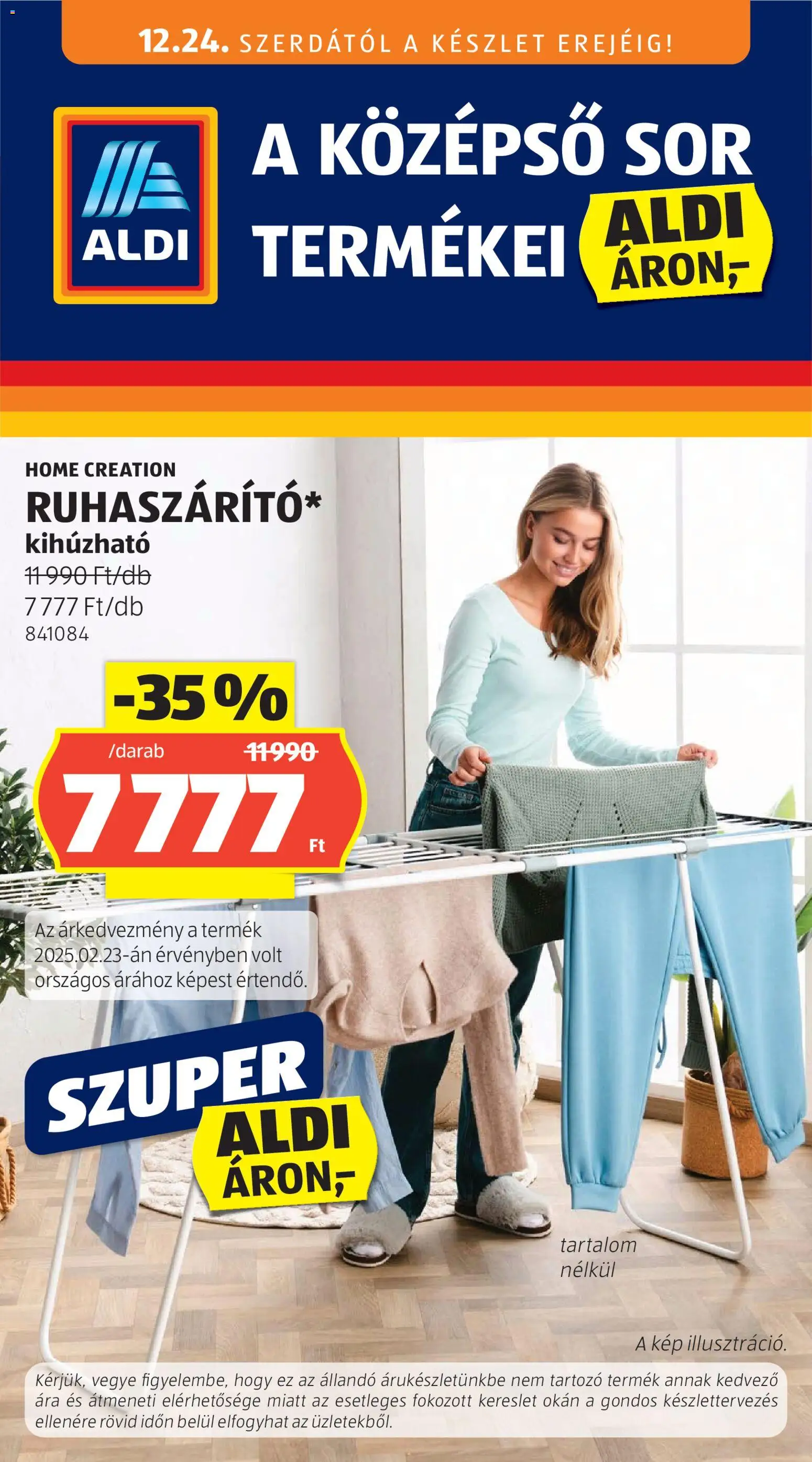 Aldi Középső sor termékei - 1oldal - érvényes 2025.12.24.-tól