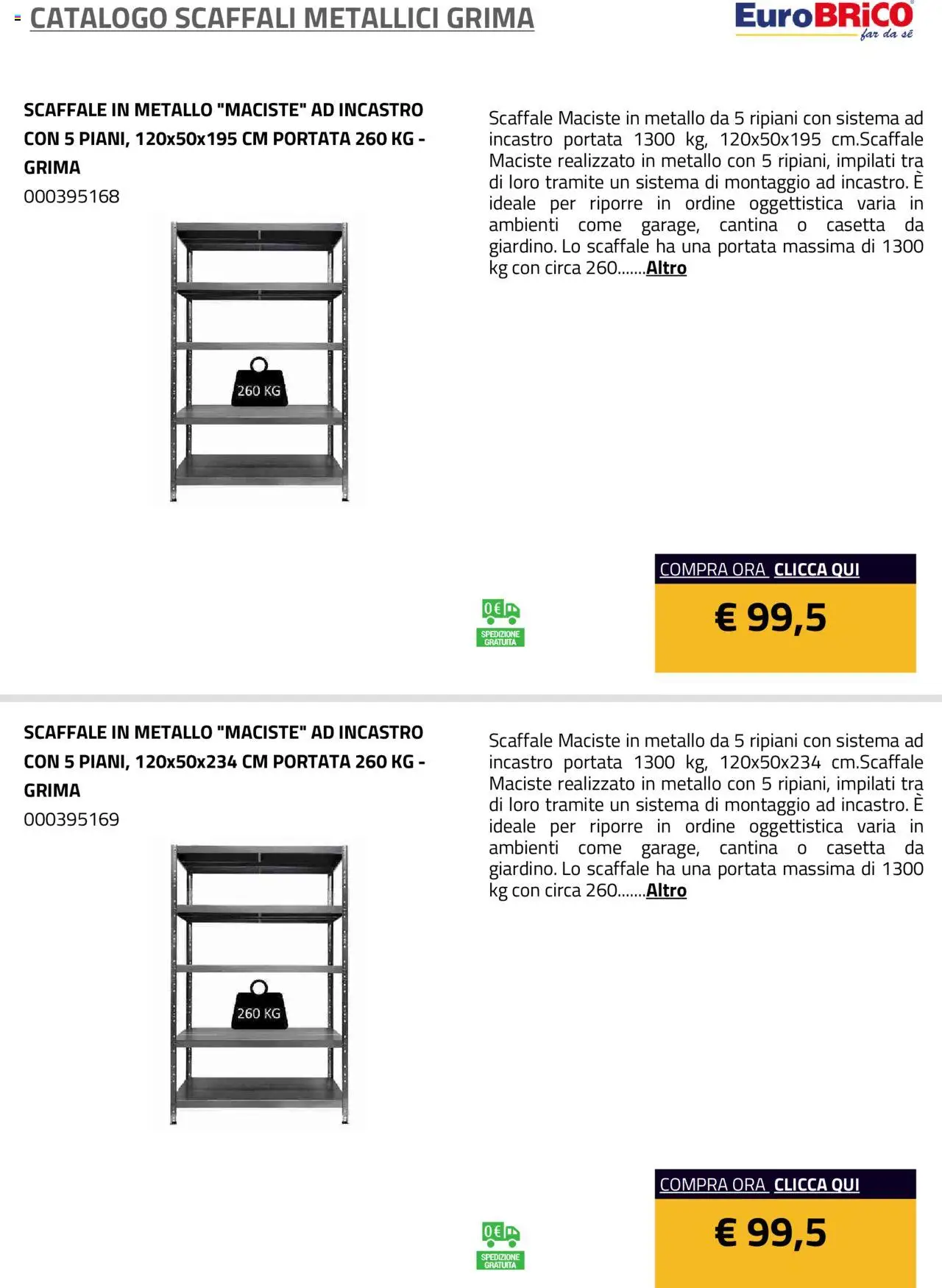 Eurobrico Scaffali metallici Grima catalogo - pagina 9 - valido dal 23/07/2025