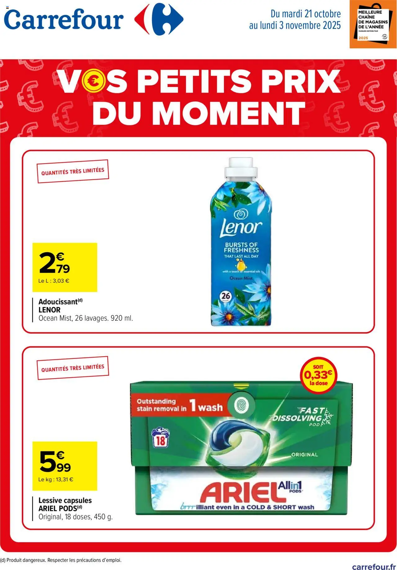 Carrefour catalogue Vos petits prix du moment - page 1 - valable à partir du 21/10/2025